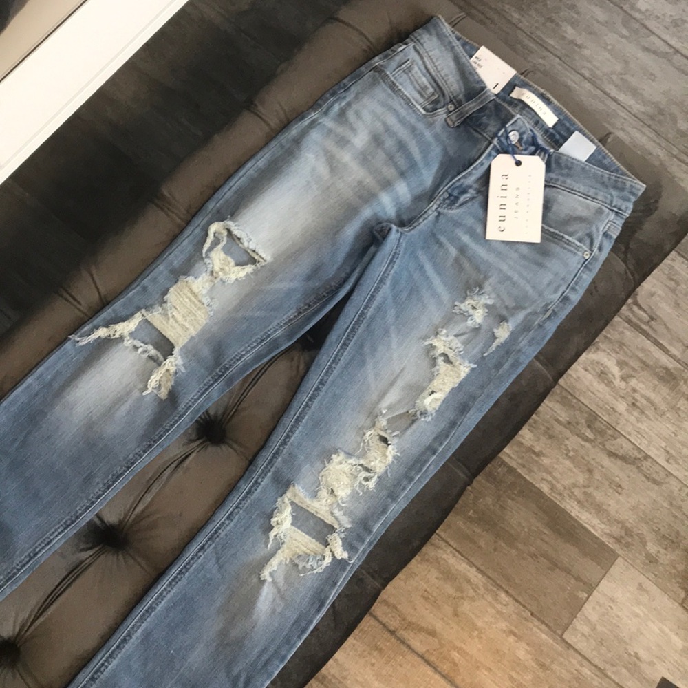EUNINA LOW RISE SKINNY ANKLE JEANS - MEDIUM DENIM
